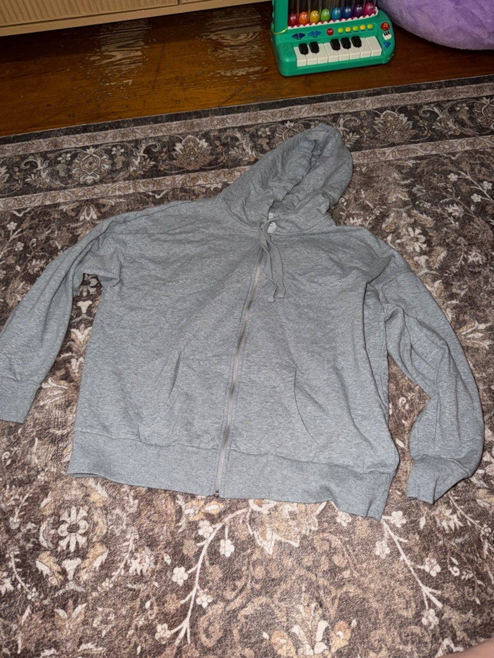 Women's Lightweight Gray Zip-Up Hoodie Sweater